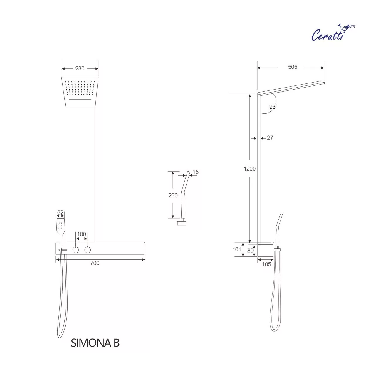 картинка Панель душевая Cerutti SPA SIMONA B CT9660 