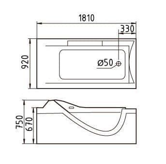 картинка Акриловая ванна Gemy G9055 O R 