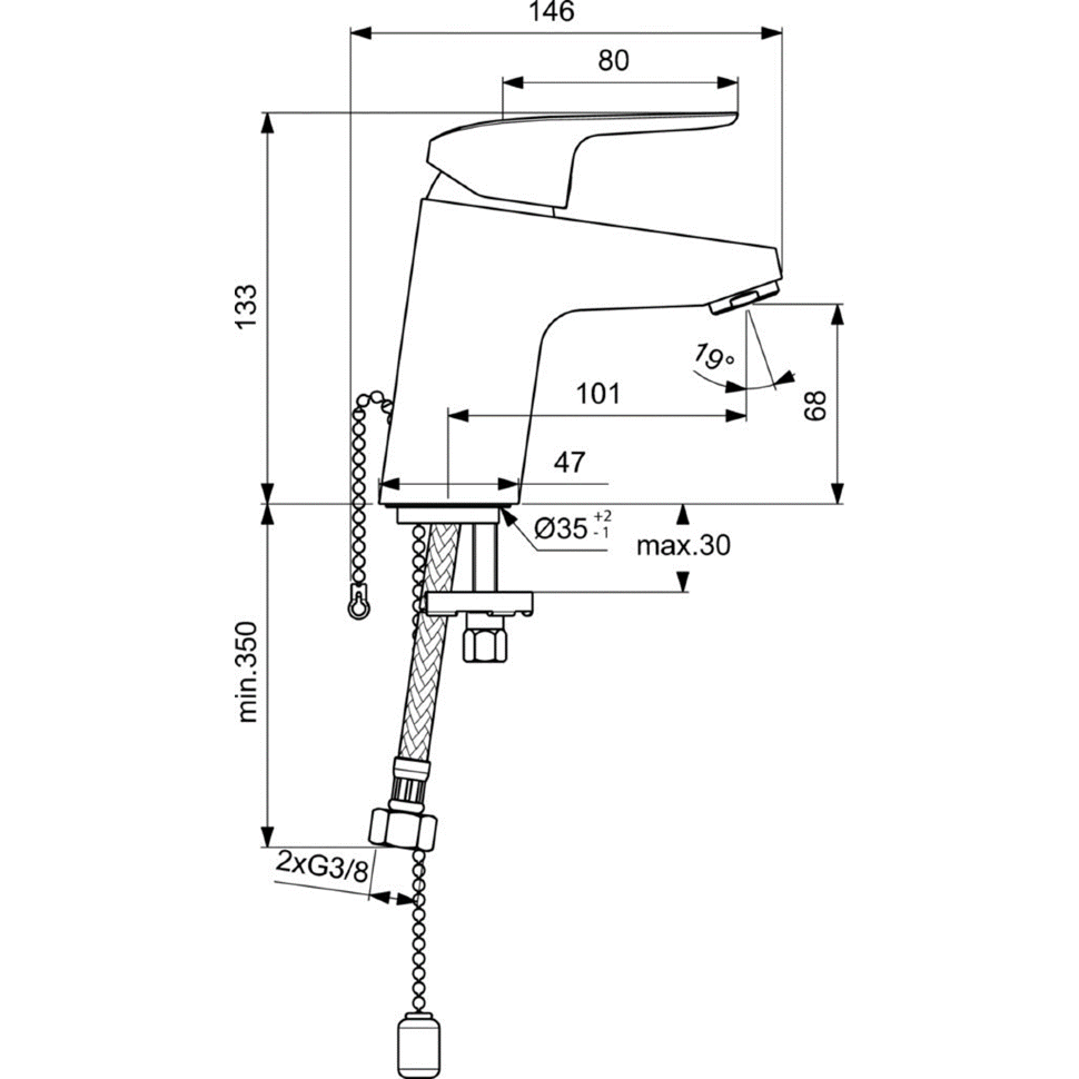 картинка Смеситель для раковины Ideal Standard CERAFLEX B1709AA 