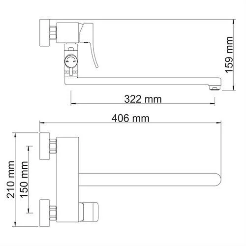 картинка Смеситель для ванны с длинным изливом WasserKRAFT Aller 1062L 