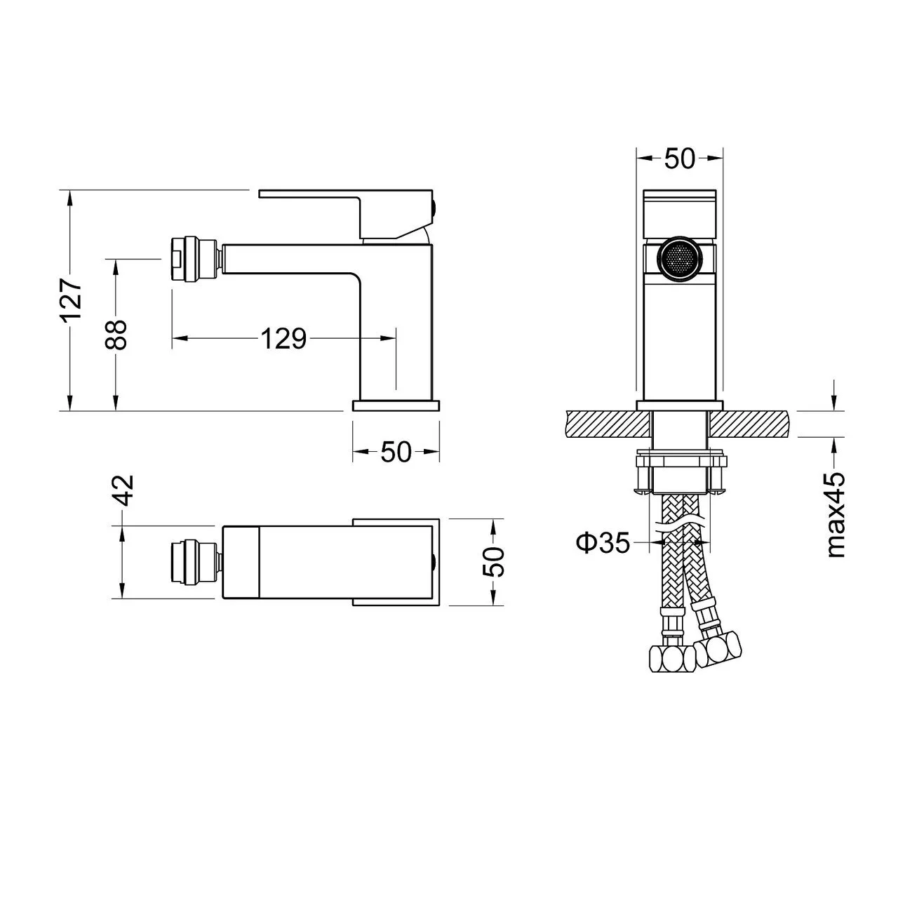 картинка Смеситель для биде Timo Selene 2062/03F черный 