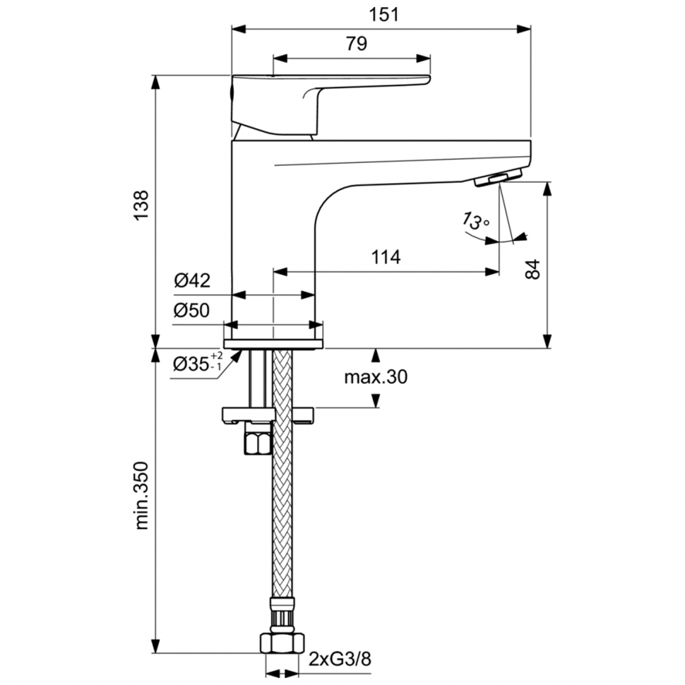 картинка Смеситель для раковины Ideal Standard CERAFINE MODEL O BC696AA 