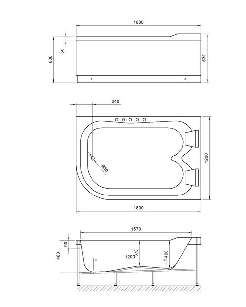 картинка Гидромассажная ванна Royal Bath NORWAY COMFORT 180х120х66 R 