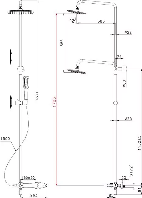 картинка Душевая стойка Lemark Swan LM5462BG 