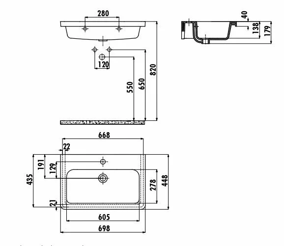 картинка Раковина Creavit IP070 IP070-00CB00E-0000 