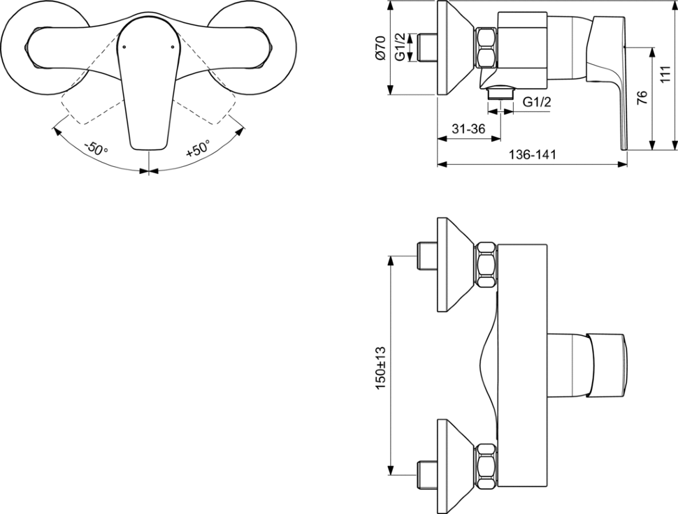 картинка Смеситель Ideal Standard BC493U8 для душа 