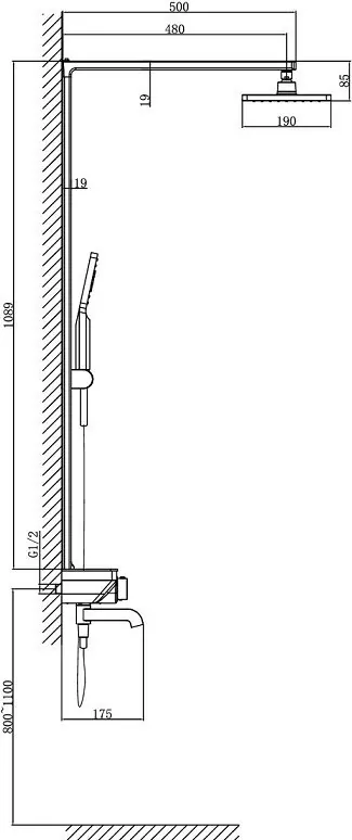 картинка Душевая стойка D&K Potsdam DA2183716G15 