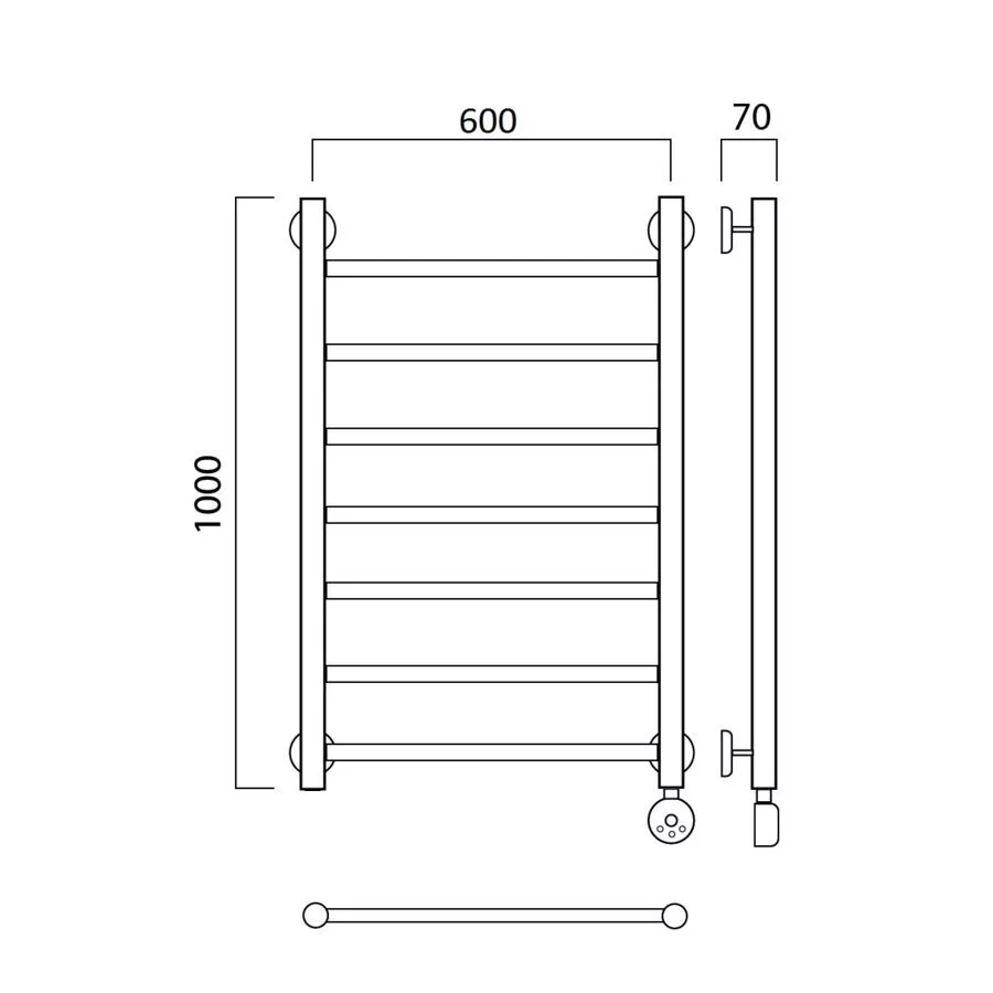 картинка Полотенцесушитель электрический ПРЯМАЯ 100х60 ПРАВЫЙ Aquanerzh 000-10A10060_R 