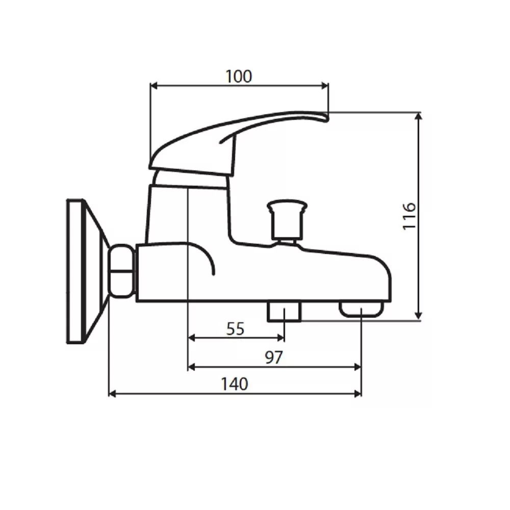 картинка Смеситель для ванны и душа Dorff Comfort D8010000 