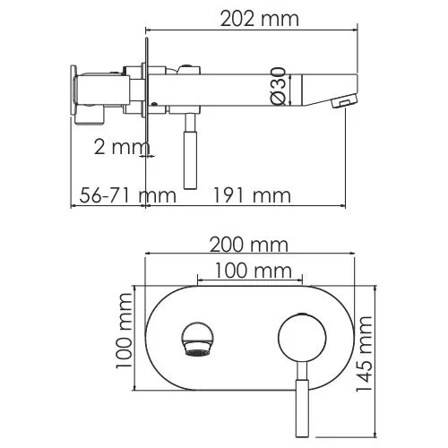 картинка Встраиваемый смеситель для раковины WasserKRAFT Main 4130 