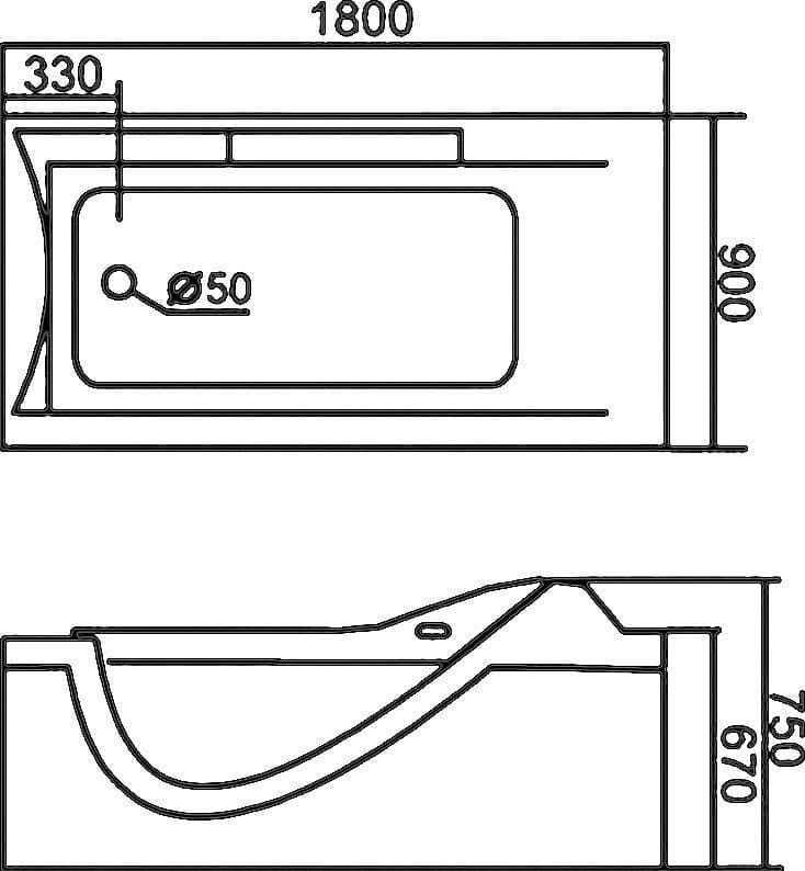 картинка Акриловая ванна Gemy G9055 K R 