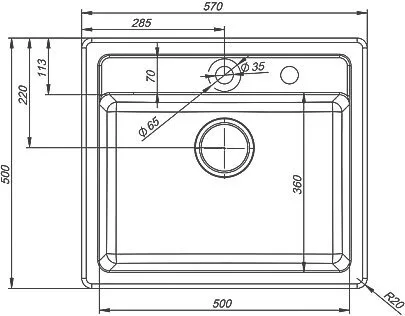 картинка Мойка кухонная из искусственного гранита IDDIS Vane G V01B571i87 