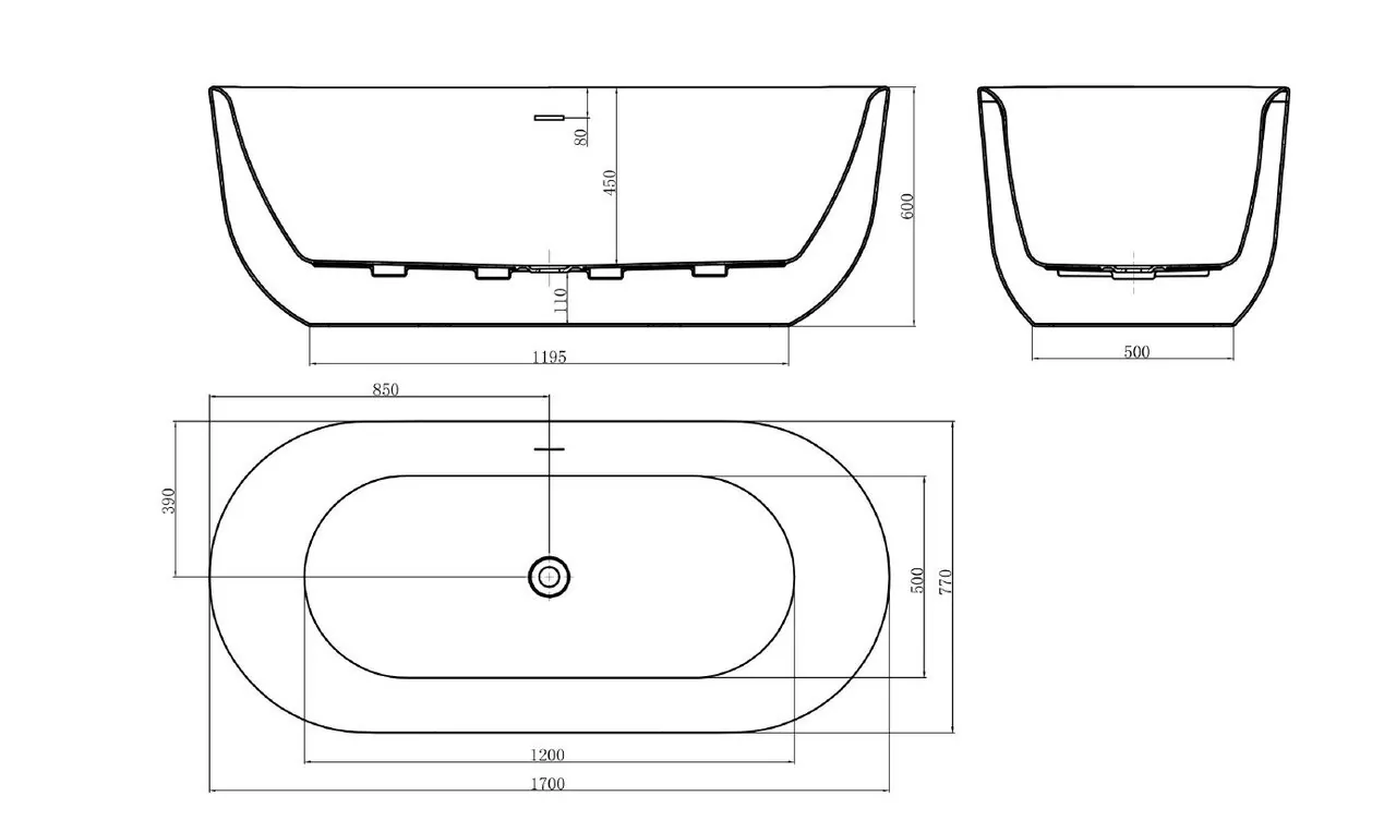 картинка Акриловая ванна BelBagno BB706-1700-770 