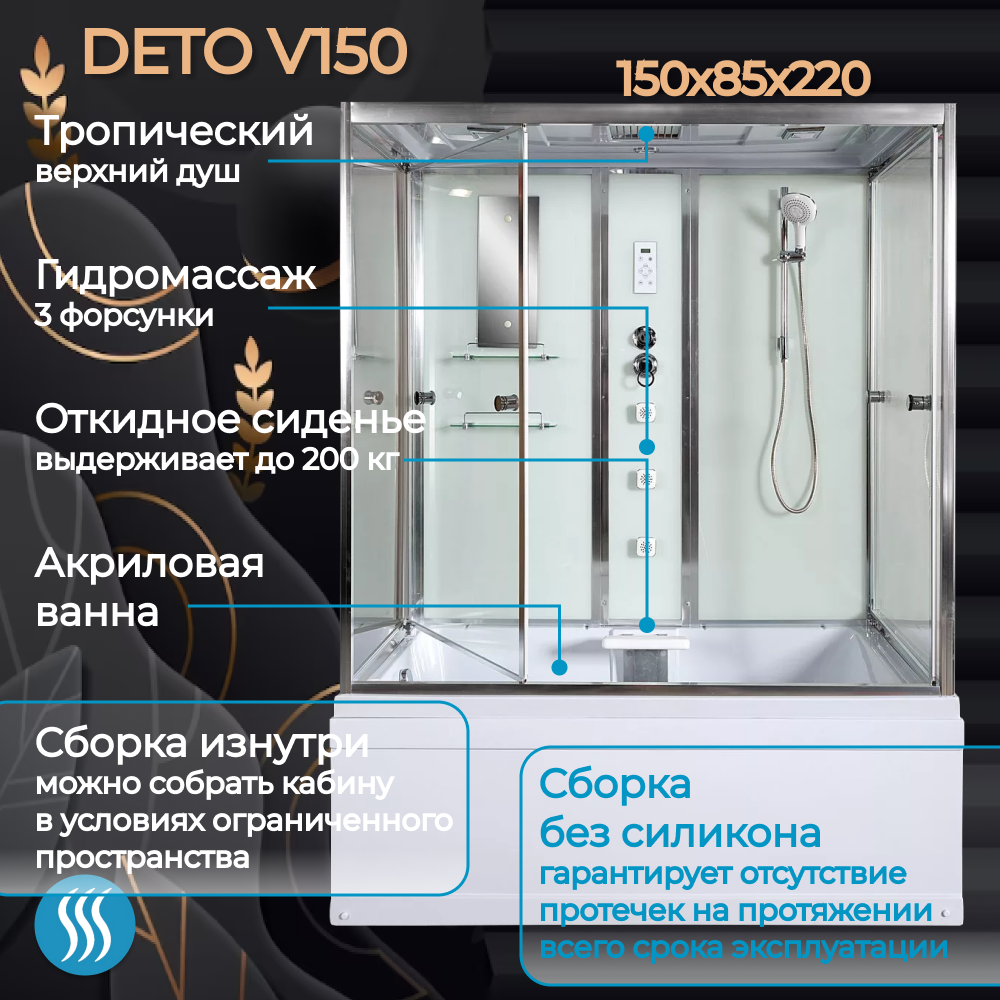 картинка Душевая кабина Deto V150 