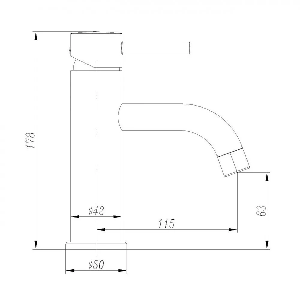 картинка Смеситель ABBER Wasser Kreis AF8110B для раковины, черный матовый 