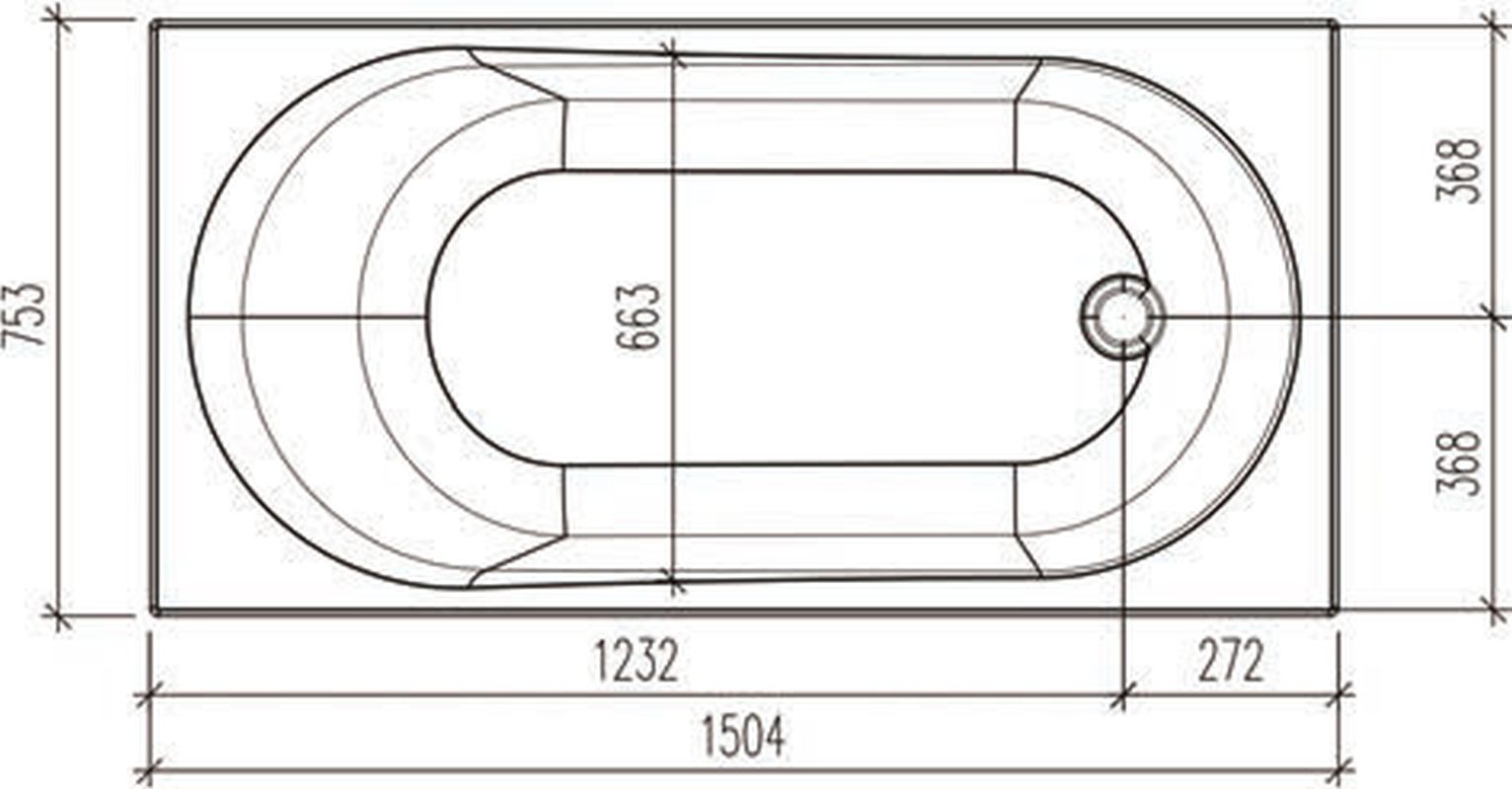 картинка Акриловая ванна Eurolux OBERONY 150x75 с каркасом 