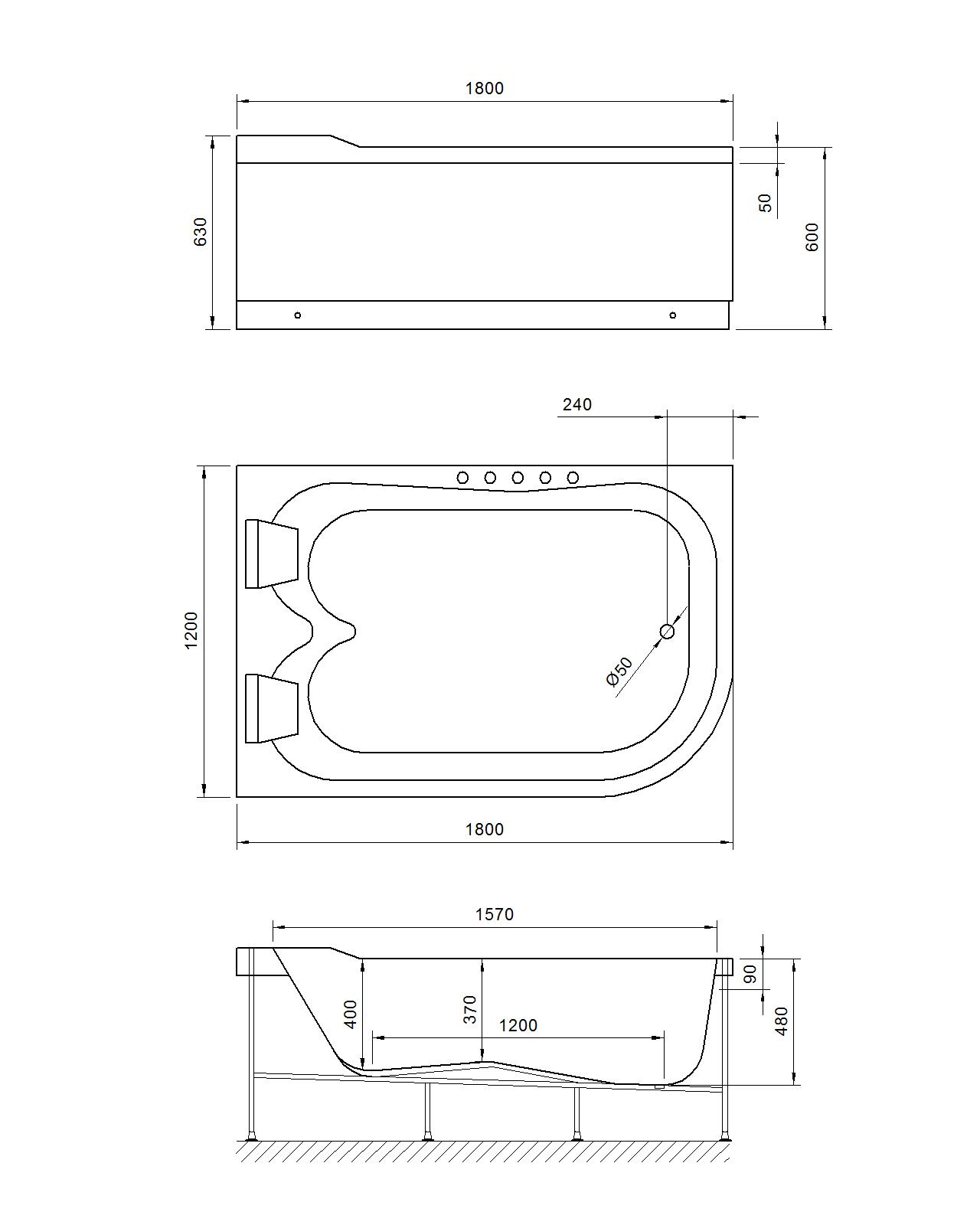 картинка Гидромассажная ванна Royal Bath NORWAY COMFORT 180х120х66 L 