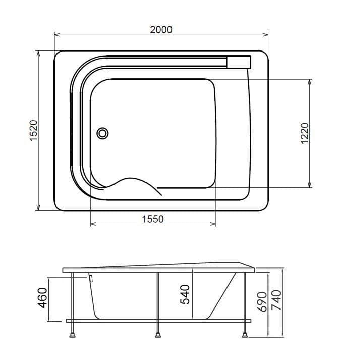 картинка Акриловая ванна Gemy G9265 K 