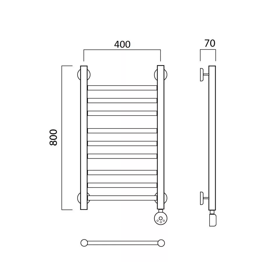 картинка Полотенцесушитель электрический ПРЯМАЯ групповая 80х40 ПРАВЫЙ Aquanerzh 00-12A8040_R 