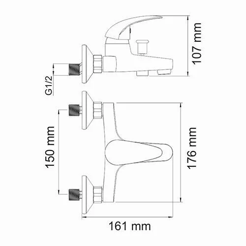 картинка Смеситель для ванны с коротким изливом WasserKRAFT Isen 2601 