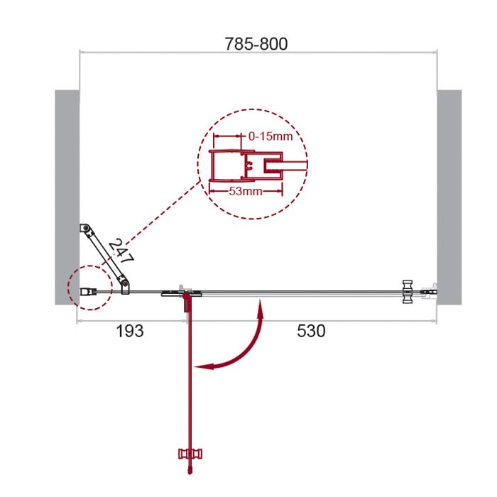 фото Душевая дверь BelBagno KRAFT-B-12-60/20-C-Cr-L 