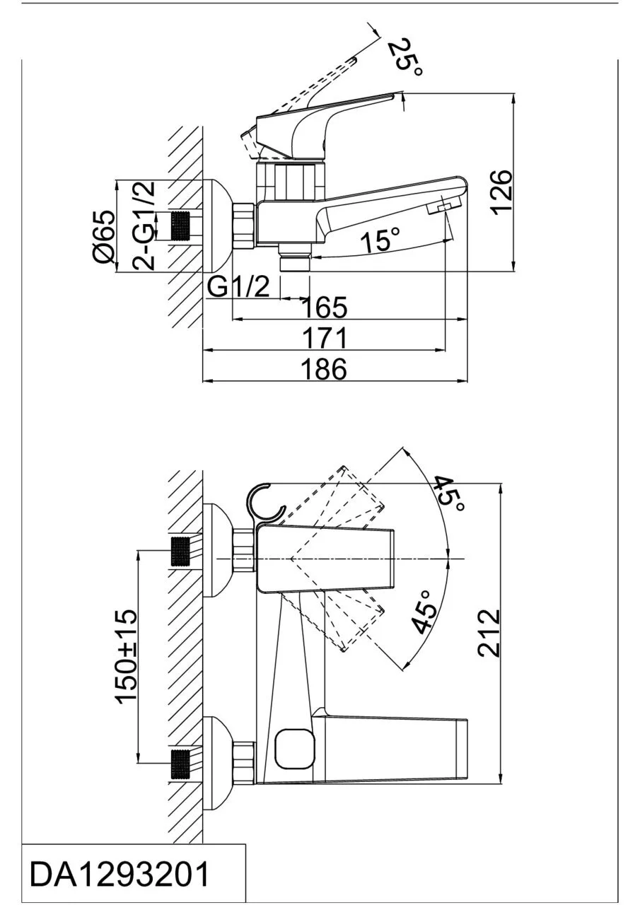 картинка Смеситель для ванны D&K Rhein Hertz DA1293201 