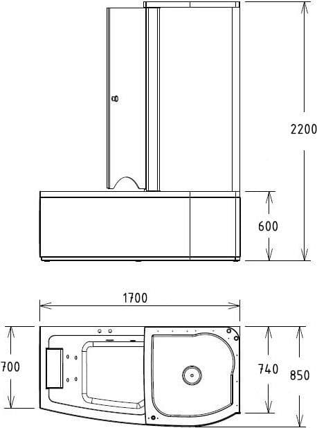 картинка Акриловая ванна Gemy G8040 C R 