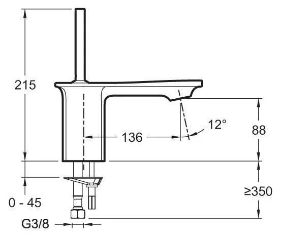 картинка Смеситель Jacob Delafon Stance E14760-CP для раковины 