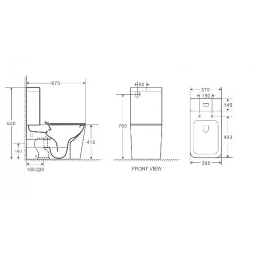 картинка Унитаз-компакт WeltWasser GELBACH 001 XL MT-BL черный матовый 