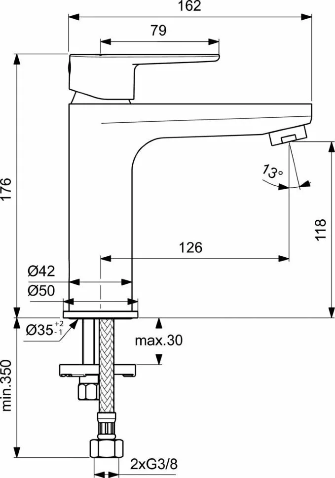 картинка Смеситель для раковины Ideal Standard CERAFINE MODEL O BC554AA 