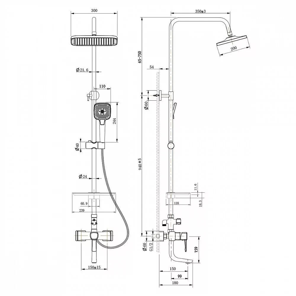 картинка Душевая стойка Lemark Evitta LM0562C 