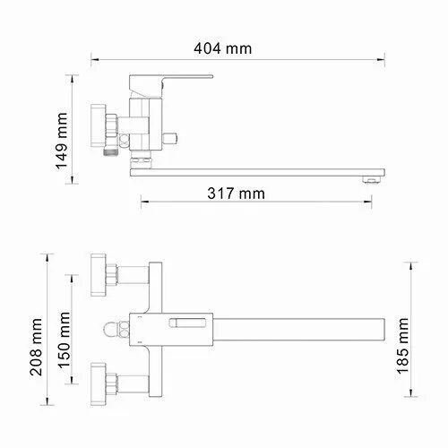 картинка Смеситель для ванны с длинным изливом WasserKRAFT Alme 1502L 