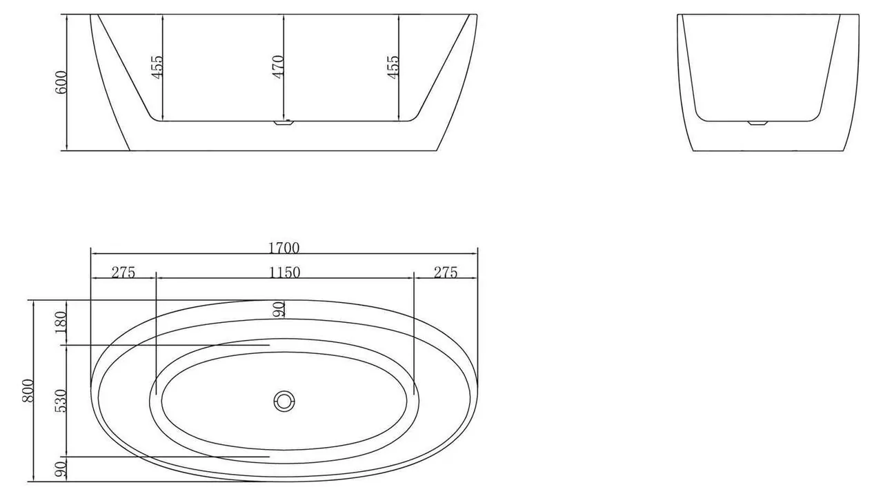 картинка Акриловая ванна BelBagno BB404-1700-800 