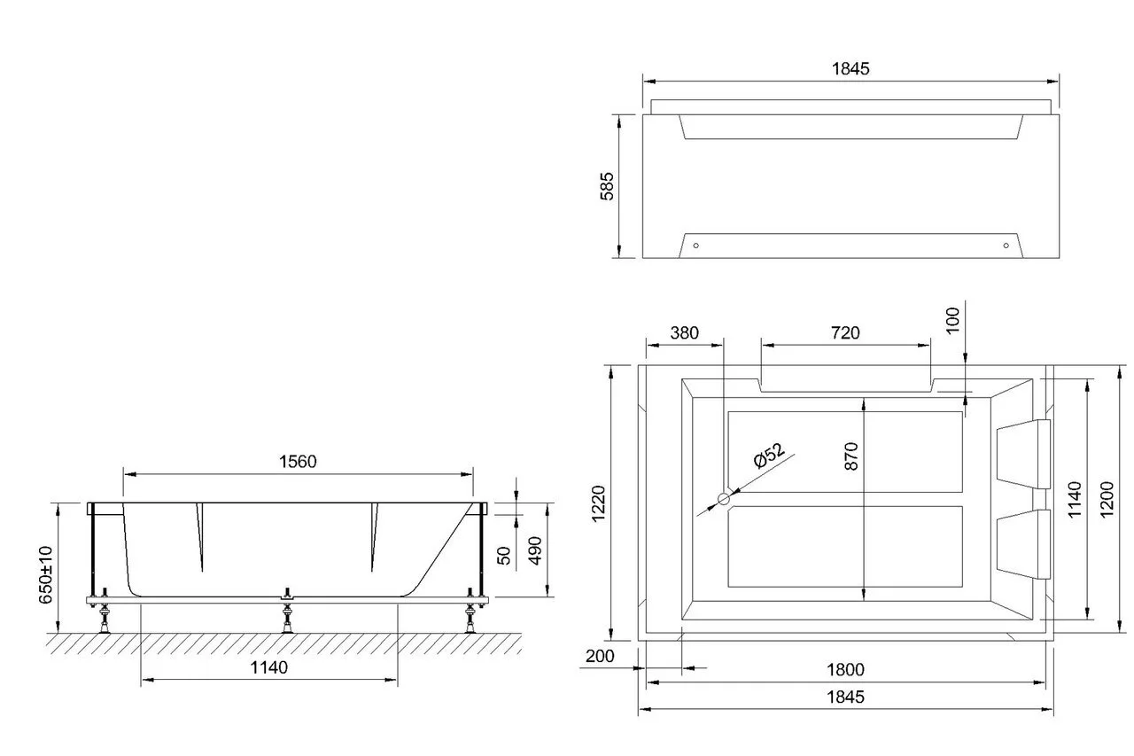 картинка Акриловая ванна Royal Bath Triumph 180x120 в сборе 