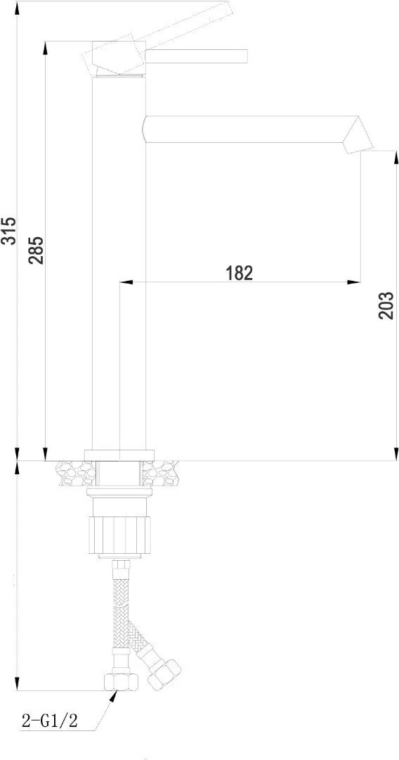 картинка Смеситель BOCH MANN STELLA B BM9130 для раковины черный высокий 