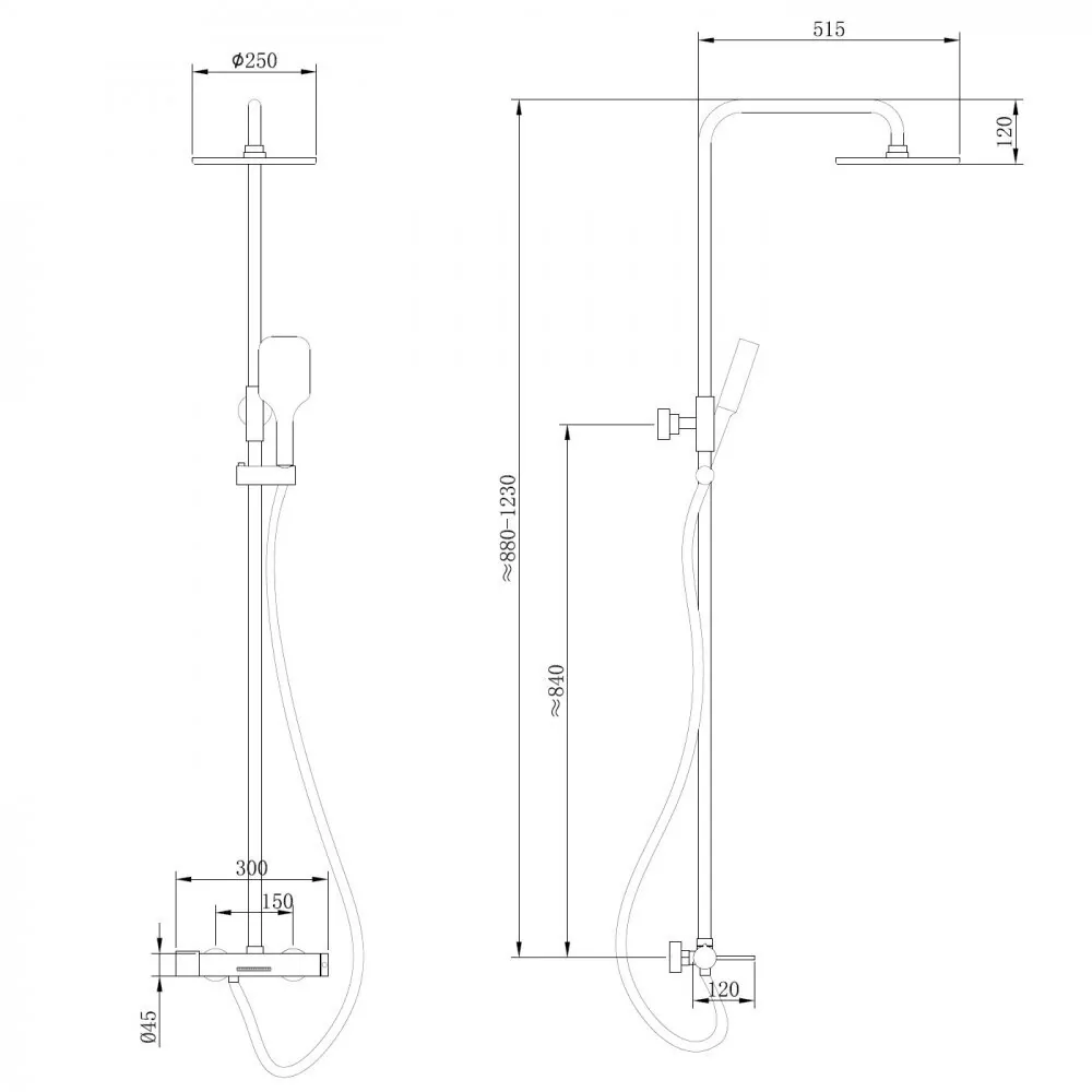 картинка Душевая стойка Abber Emotion AF8816 с изливом хром 