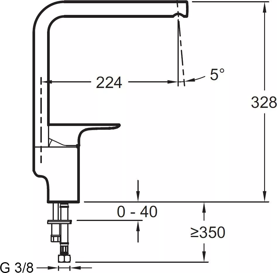 картинка Смеситель Jacob Delafon Aleo E72360-CP для кухонной мойки 