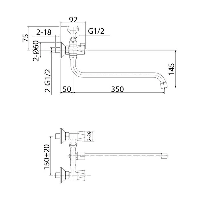 картинка Смеситель Milardo Tring TRISB02M10 универсальный 