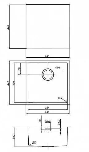 картинка Мойка кухонная из нержавеющей стали IDDIS Edifice EDI44S0i77 