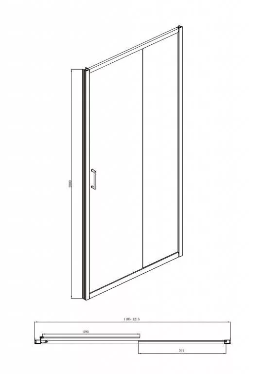 картинка Душевая дверь в нишу BRAVAT Drop BD120.4100A 