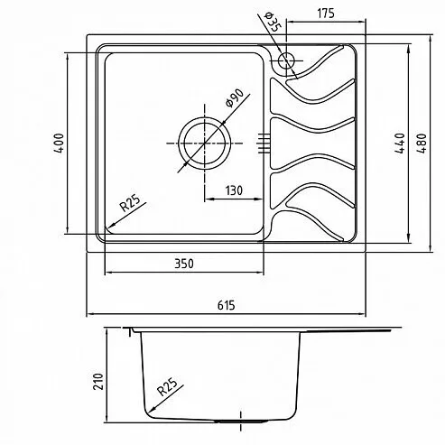 картинка Мойка кухонная из нержавеющей стали IDDIS Reeva REE61SLi77 