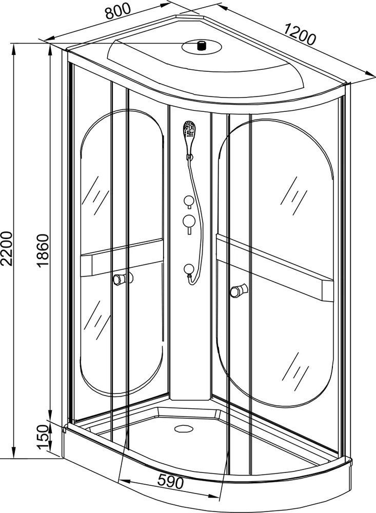 картинка Душевая кабина AvaCan L602R стандартная 