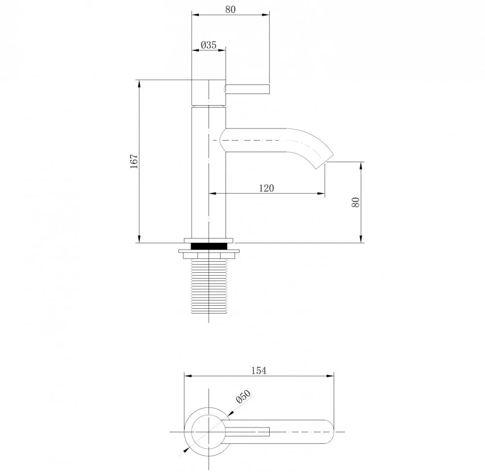 картинка Смеситель ABBER Wasser Kreis AF8110NG для раковины никель 