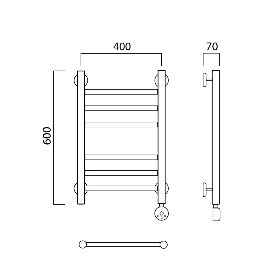 картинка Полотенцесушитель электрический ПРЯМАЯ групповая 60х40 ПРАВЫЙ Aquanerzh 00-12A6040_R 