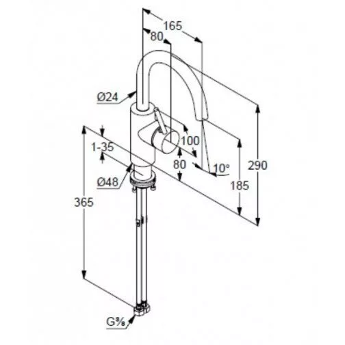 картинка Смеситель для раковины Kludi Bozz 380280576, хром 