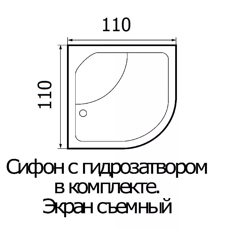 картинка Акриловая ванна WEMOR 110/110/55 C 