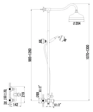 картинка Душевая стойка Lemark Villa LM4860B 