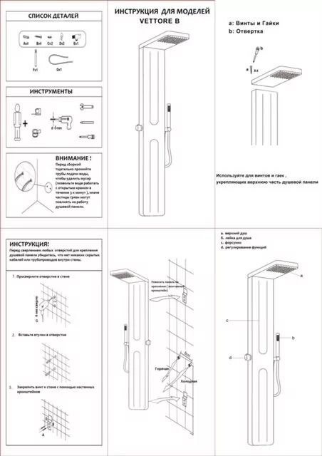 картинка Панель душевая Cerutti SPA VETTORE B CT8993 