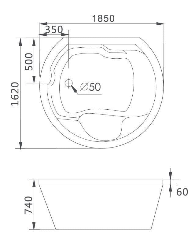 картинка Акриловая ванна Gemy G9053 K 