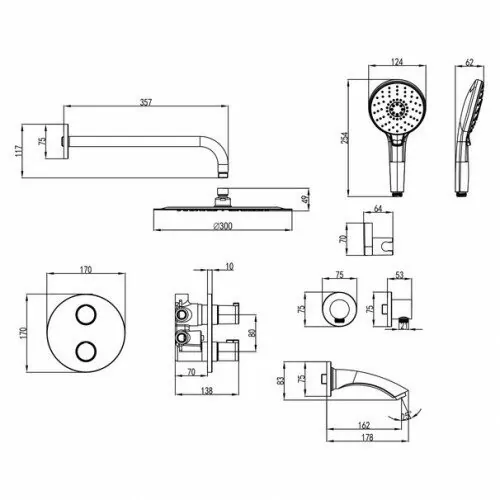 картинка Душевой комплект Lemark Yeti LM7822C 